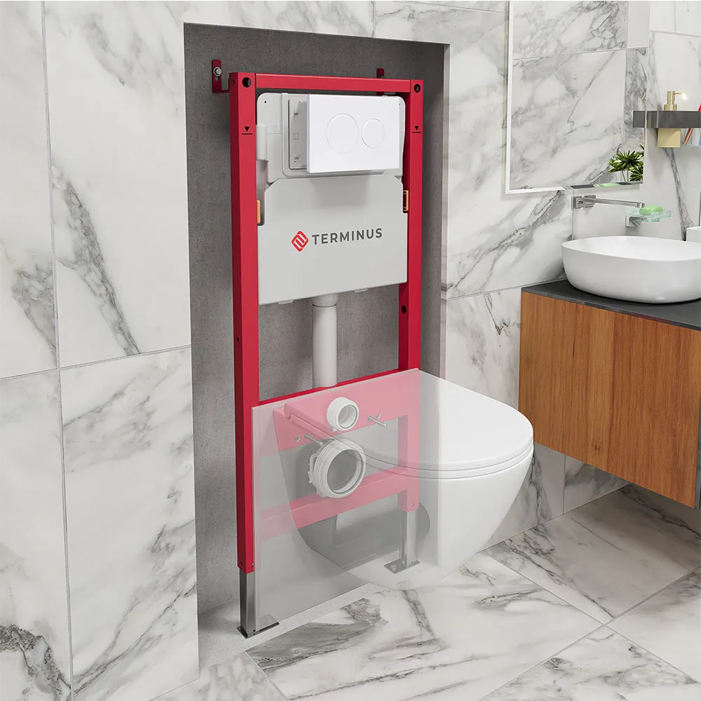 Товар: Пневматическая система инсталляции для подвесного унитаза 4 в 1 Terminus, с клавишей 33iP50х112R - фото 3 Пневматическая система инсталляции для подвесного унитаза 4 в 1 Terminus, с клавишей 33iP50х112R — фото 3, Инсталляции для унитазов