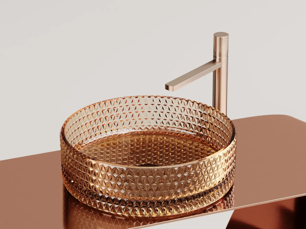 Раковина-чаша Ceramicanova Cristal 36 CN6058 Бежевая — фото 1, Раковины накладные