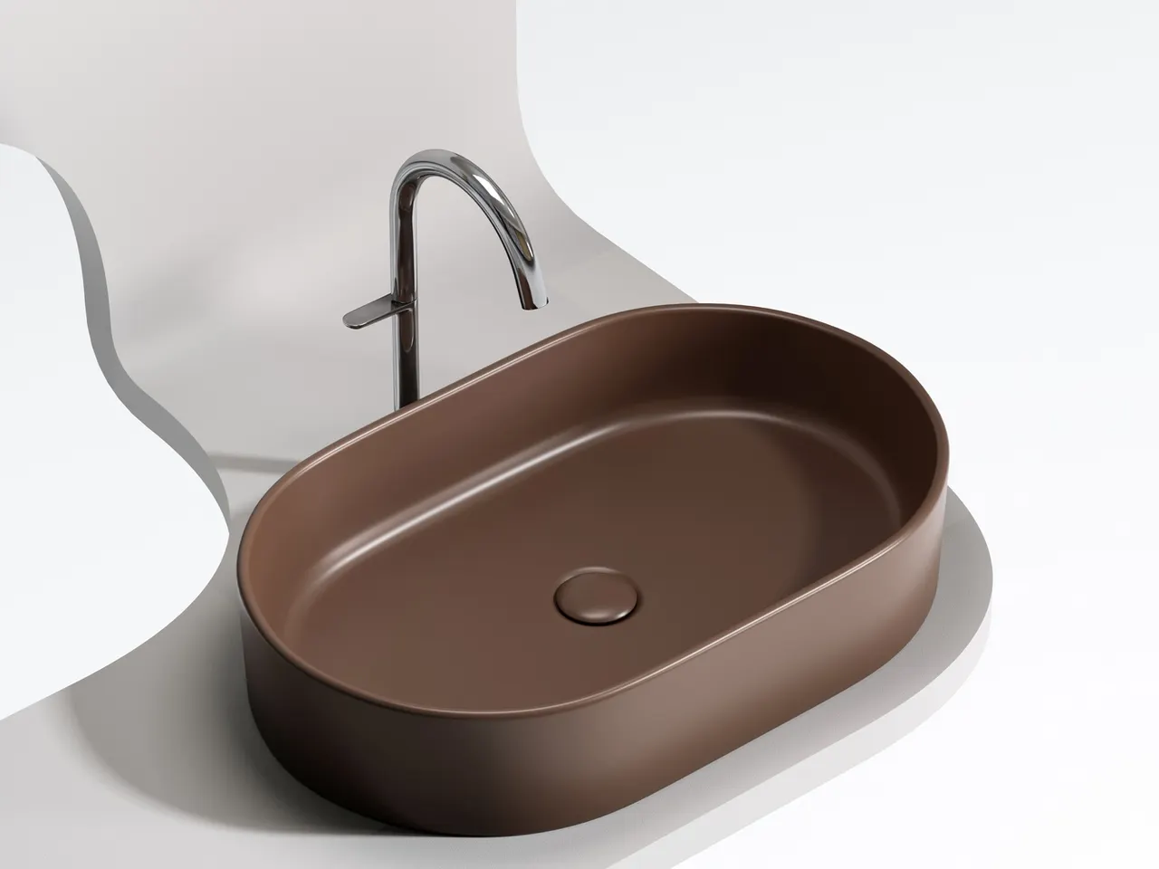 Раковина-чаша Ceramicanova Element 61 CN6048MDB Темно-коричневая матовая — фото 1, Раковины накладные