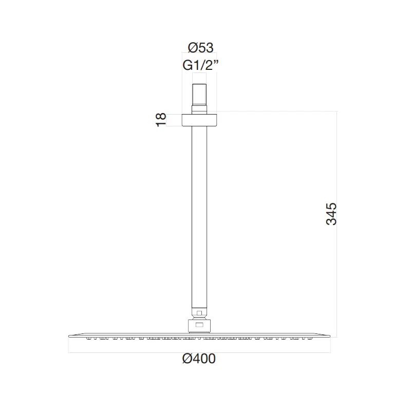 Верхний душ ультратонкий с кронштейном Fiore 30CR8642, хром — фото 2, Верхние души
