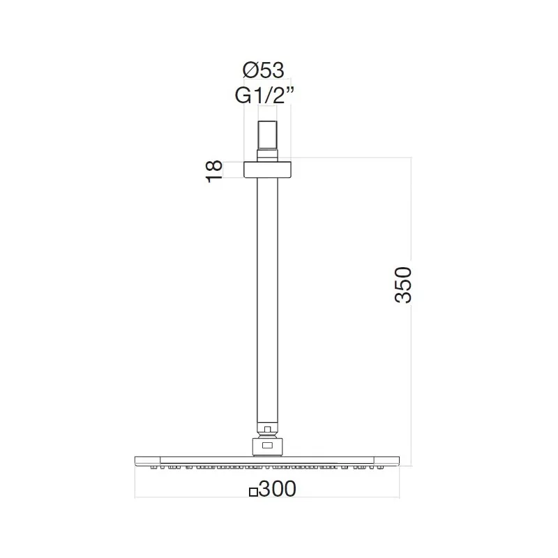 Верхний душ Webert AC0943015, хром — фото 2, Верхние души