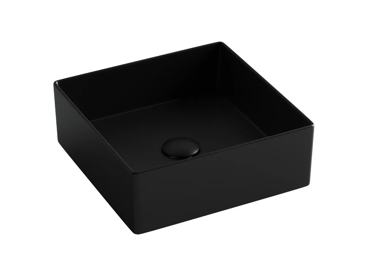 Товар: Раковина накладная квадратная 361x361x130, цвет черный матовый, арт.CN6068MB - фото 1 Раковина накладная квадратная 361x361x130, цвет черный матовый, арт.CN6068MB — фото 1, Раковины накладные