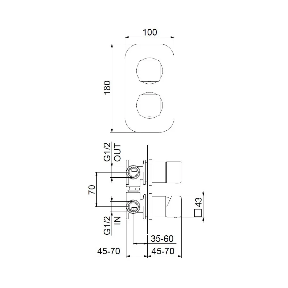 Товар: Смеситель для душа встраиваемый Webert ONE-X OX860101560, черный - фото 2 Смеситель для душа встраиваемый Webert ONE-X OX860101560, черный — фото 2, Смеситель для душа