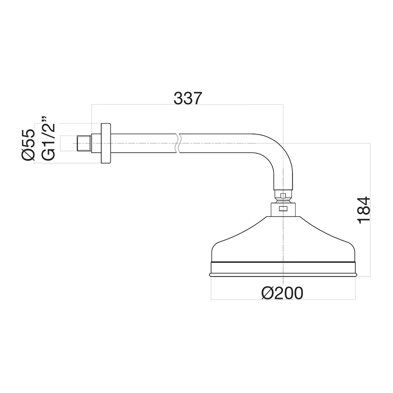 Верхний душ с кронштейном Fiore 30OO8637, золото — фото 2, Верхние души