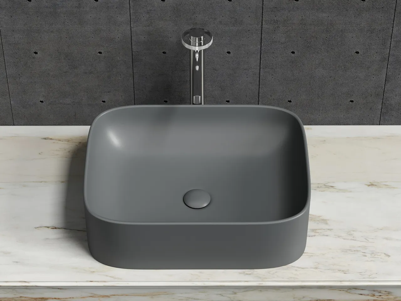 Раковина-чаша Ceramicanova Element 51 CN6052MDH Темный антрацит матовый — фото 1, Раковины накладные