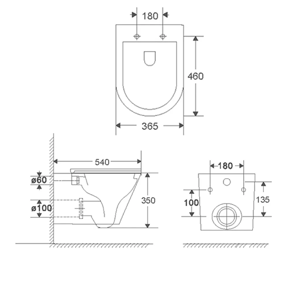 Унитаз подвесной Terminus Классик (Торнадо 3.0) 02W54x36W, белый — фото 2, Подвесные унитазы
