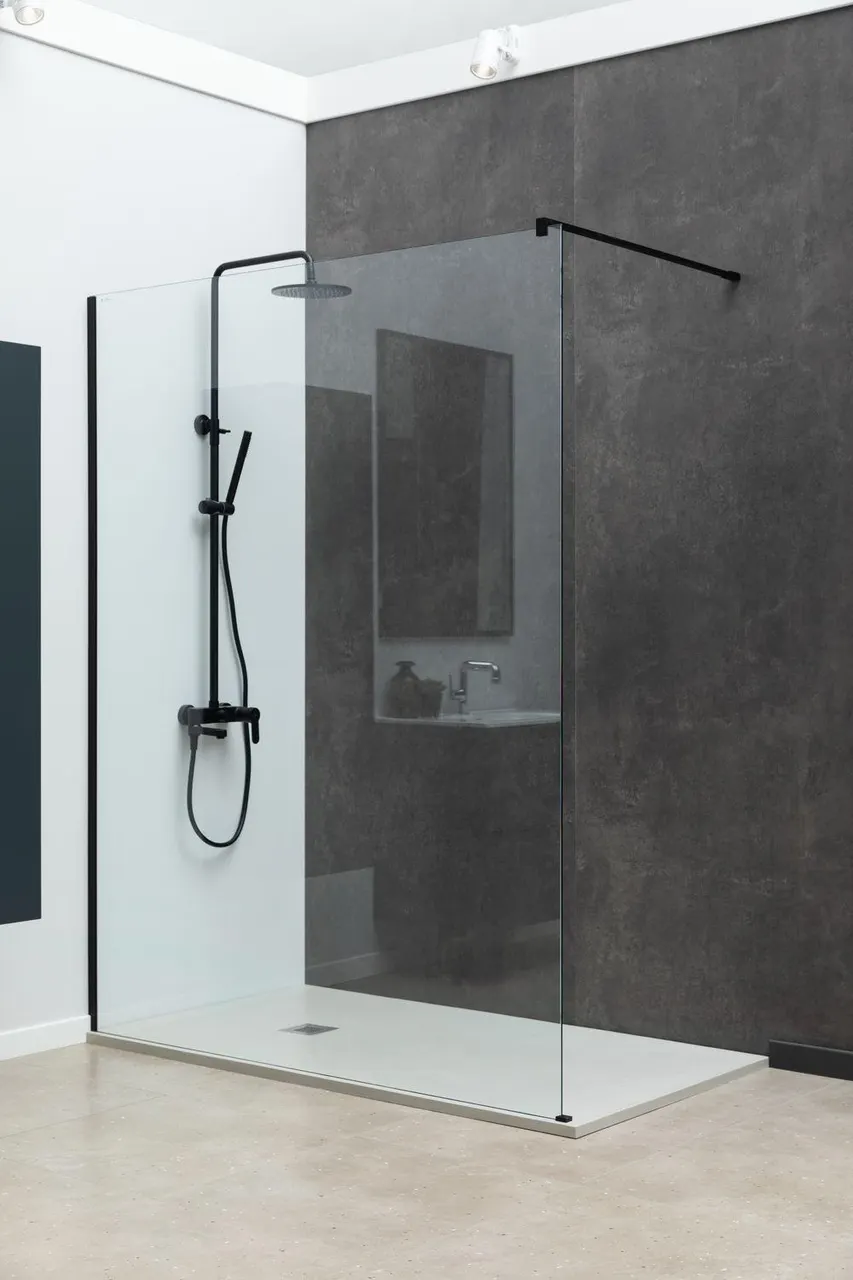 Душевая перегородка Allen Brau Infinity 1 120 3.21021.BBA профиль Черный браш стекло прозрачное — фото 12, Душевые перегородки