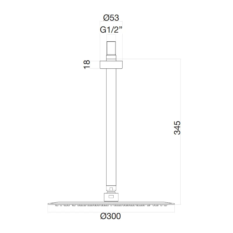 Верхний душ ультратонкий с кронштейном Fiore 30CR8641, хром — фото 2, Верхние души