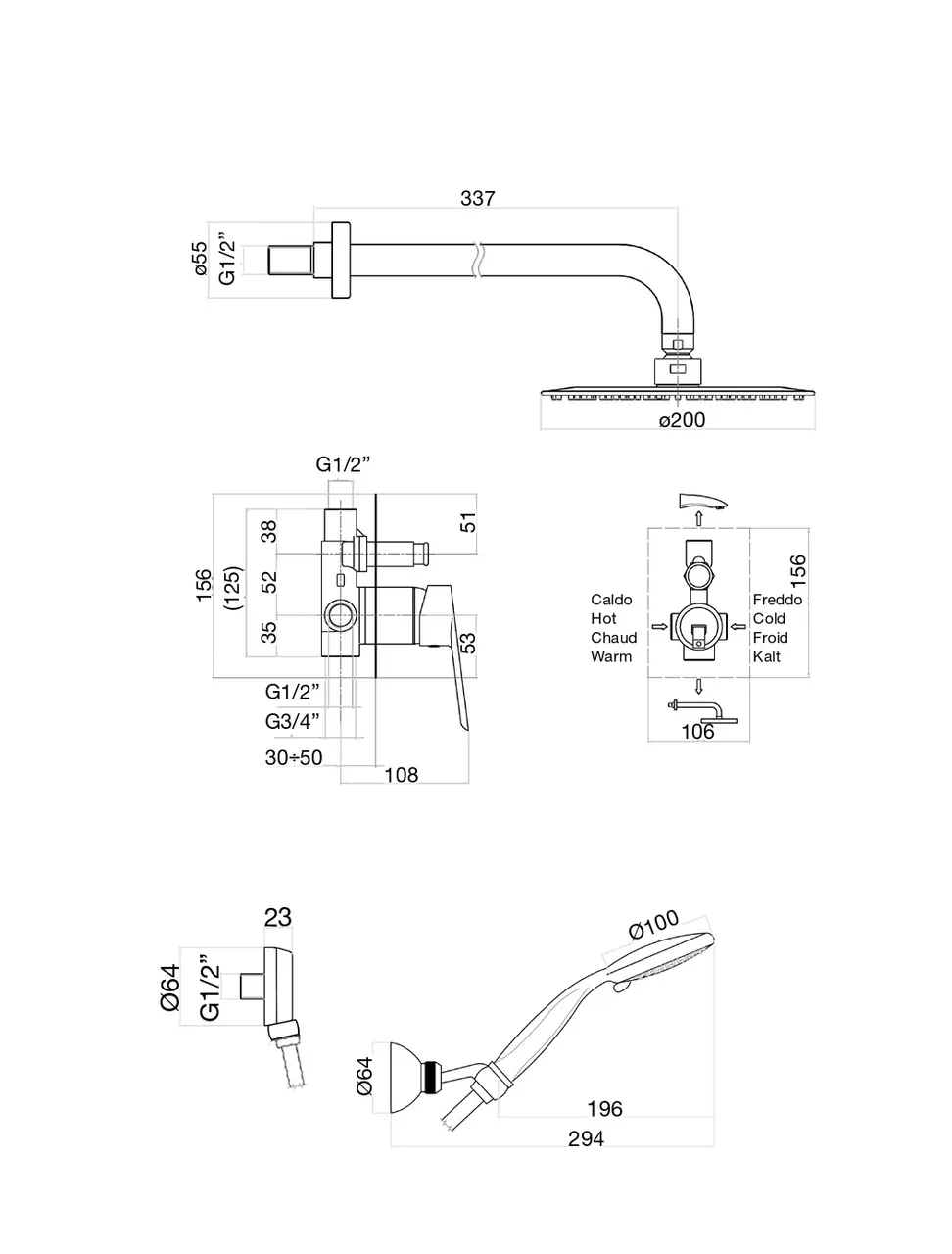 Товар: Душевая система Fiore KEVON BLACK MATT 81NN7557, черный - фото 2 Душевая система Fiore KEVON BLACK MATT 81NN7557, черный — фото 2, Душевые системы