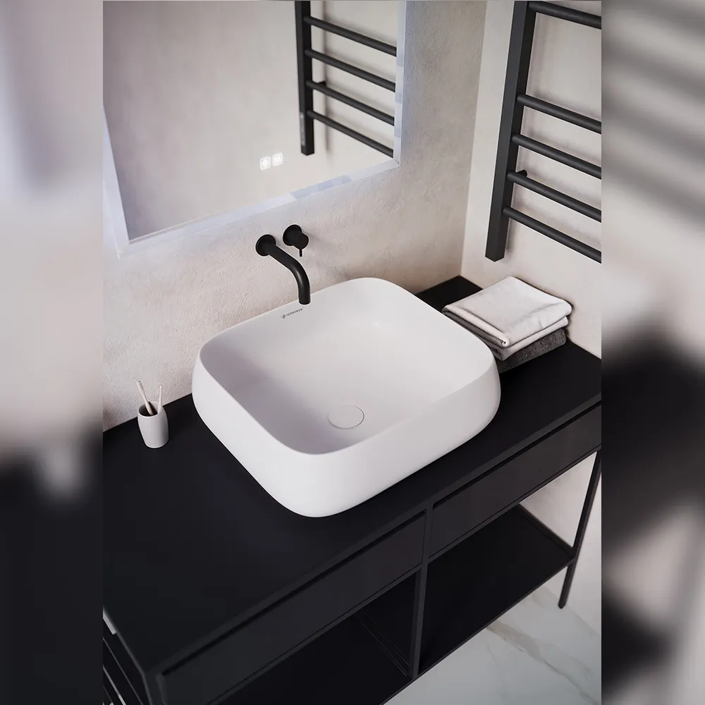 Раковина чаша Terminus Сицилия 01RN44x39x15W, белый — фото 4, Раковины накладные