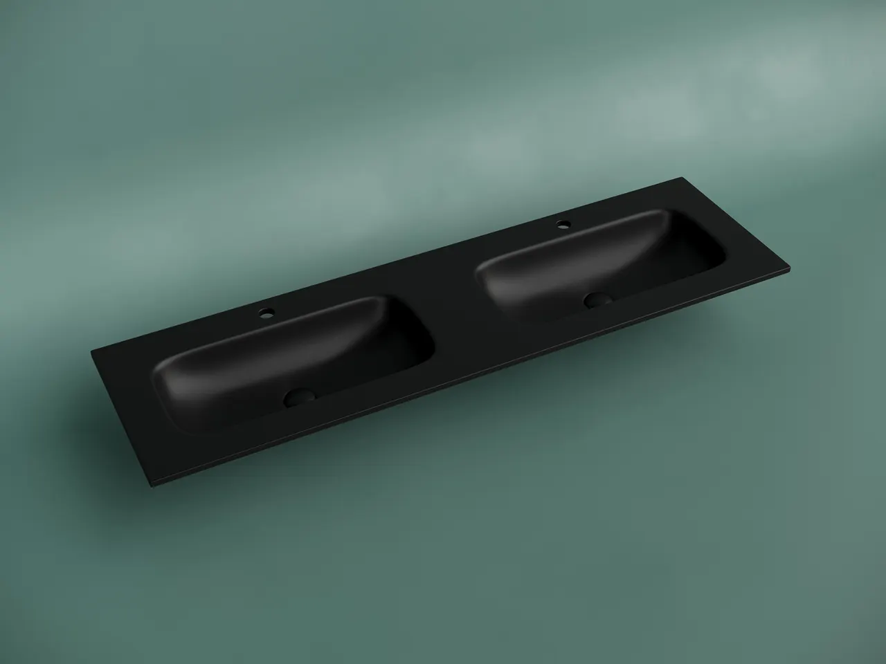 Раковина накладная мебельная CERAMICANOVA Grace прямоугольная 1610x457x137 с двумя чашами и отверсти — фото 2, Раковины накладные