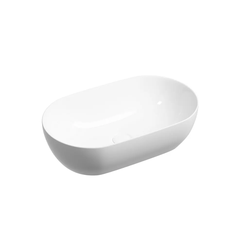 Раковина CERAMICANOVA Twist накладная овальной формы 500x300x140 белый CN12001 — фото 1, Раковины накладные