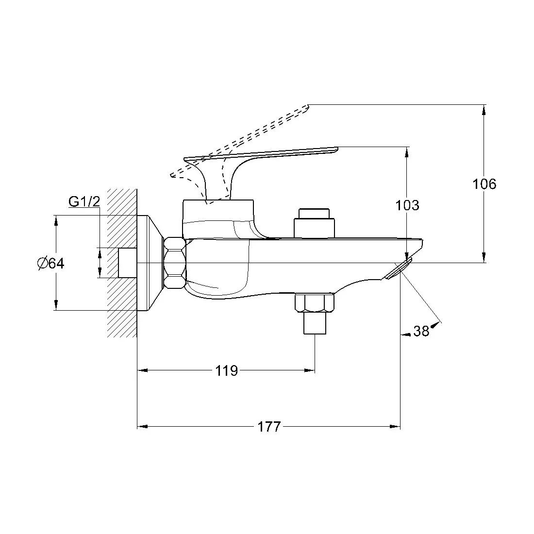 Товар: Смеситель для ванны G.Lauf LOT3-A010, хром - фото 2 Смеситель для ванны G.Lauf LOT3-A010, хром — фото 2, Смеситель для ванны