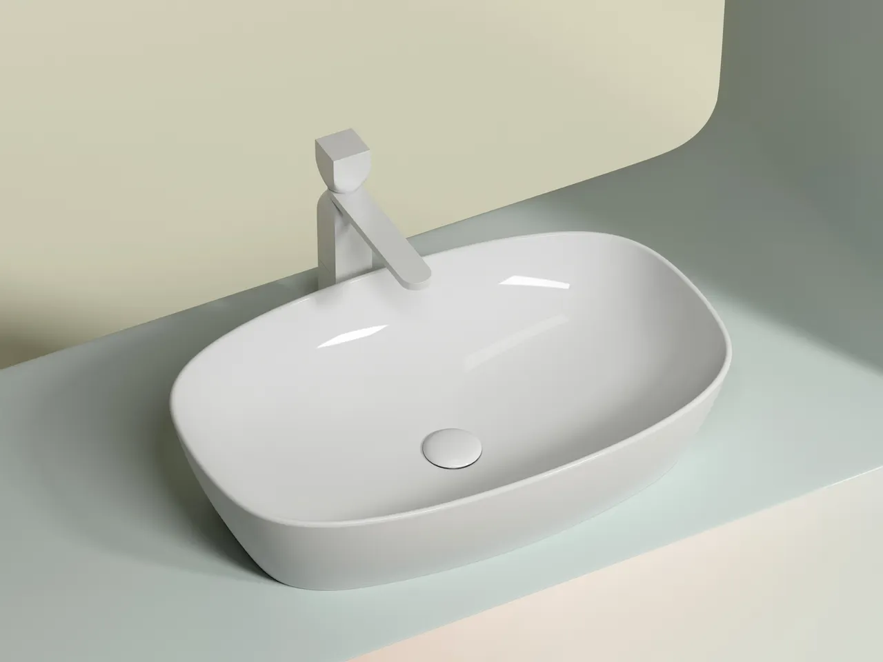 Раковина-чаша Ceramicanova Element 60 CN6049 Белая глянцевая — фото 1, Раковины накладные