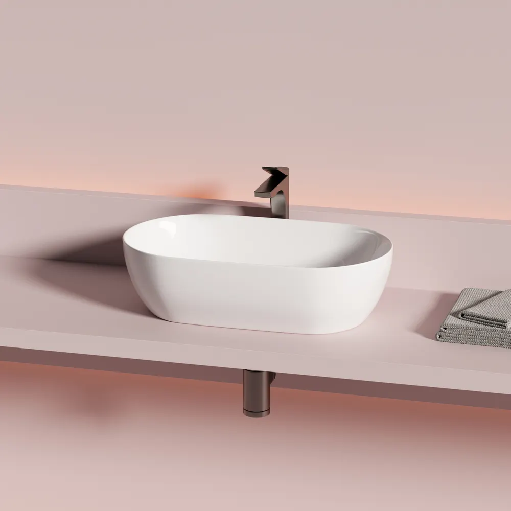 Раковина CERAMICANOVA Twist накладная овальной формы 500x300x140 белый CN12001 — фото 4, Раковины накладные