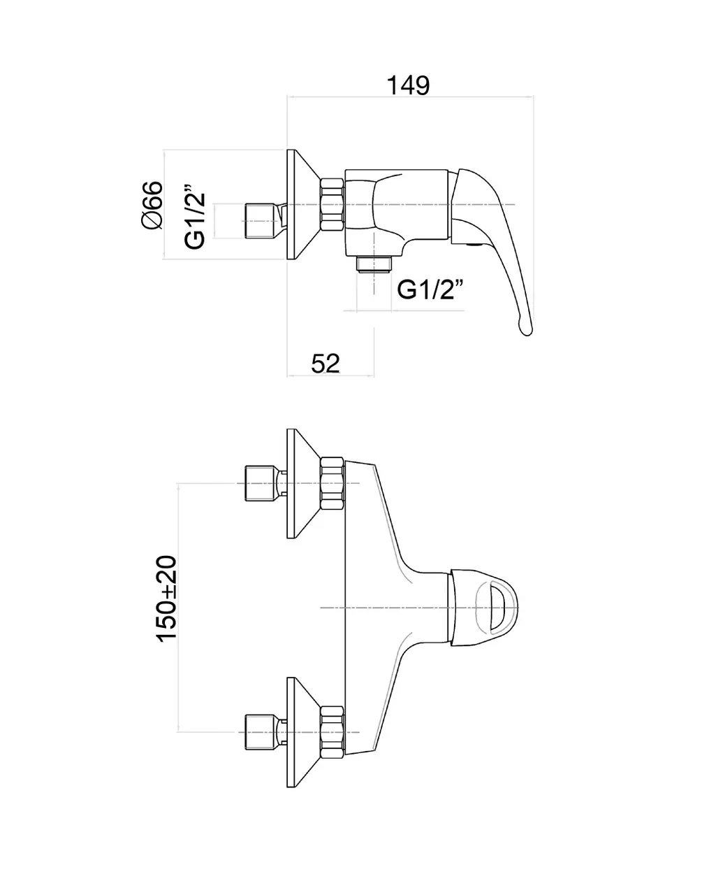 Товар: Смеситель для душа Fiore MISTRAL 42CR1700, хром - фото 2 Смеситель для душа Fiore MISTRAL 42CR1700, хром — фото 2, Смеситель для душа