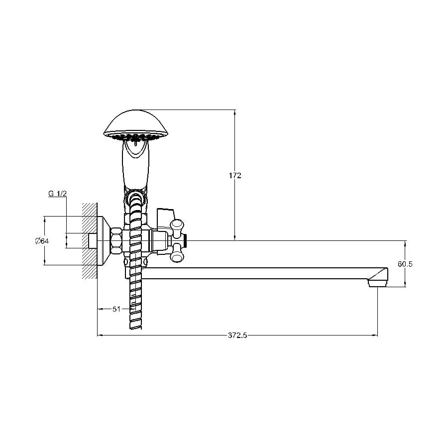 Товар: Смеситель для ванны G.Lauf QML7-A856, хром - фото 2 Смеситель для ванны G.Lauf QML7-A856, хром — фото 2, Смеситель для ванны