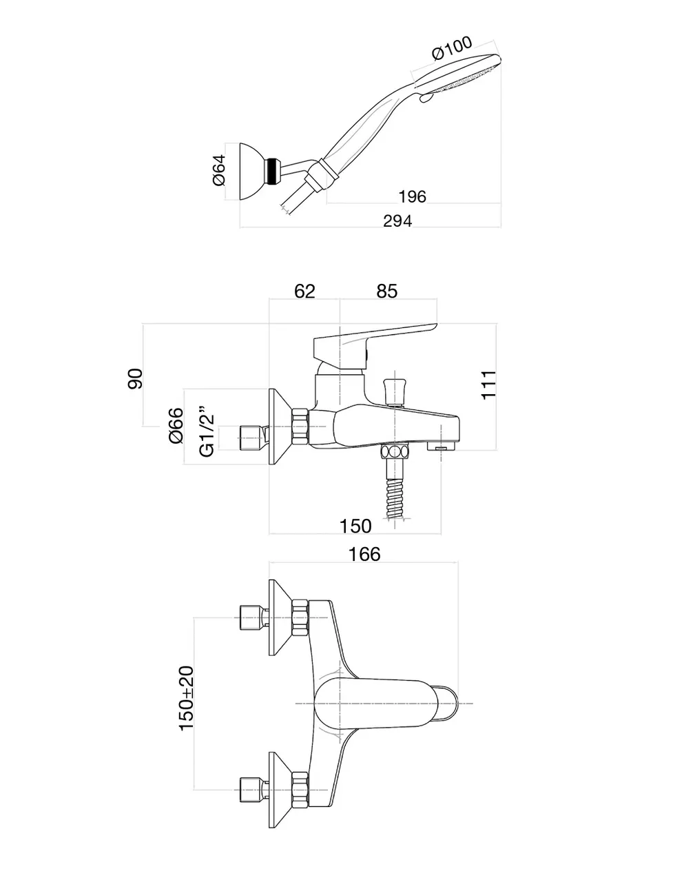 Товар: Смеситель для ванны Fiore KEVON BLACK MATT 81NN1509, черный - фото 2 Смеситель для ванны Fiore KEVON BLACK MATT 81NN1509, черный — фото 2, Смеситель для ванны