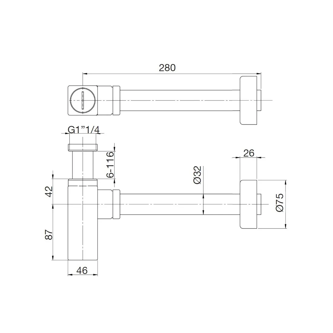 Товар: Сифон для раковины Webert AC0404560, черный - фото 2 Сифон для раковины Webert AC0404560, черный — фото 2, Сифоны для раковины