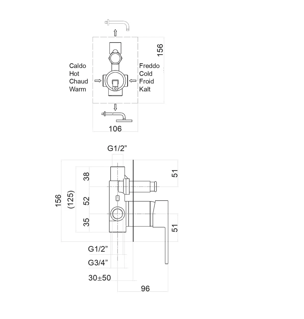 Товар: Смеситель для душа Fiore KUBE 100CR7517, хром - фото 2 Смеситель для душа Fiore KUBE 100CR7517, хром — фото 2, Смеситель для душа