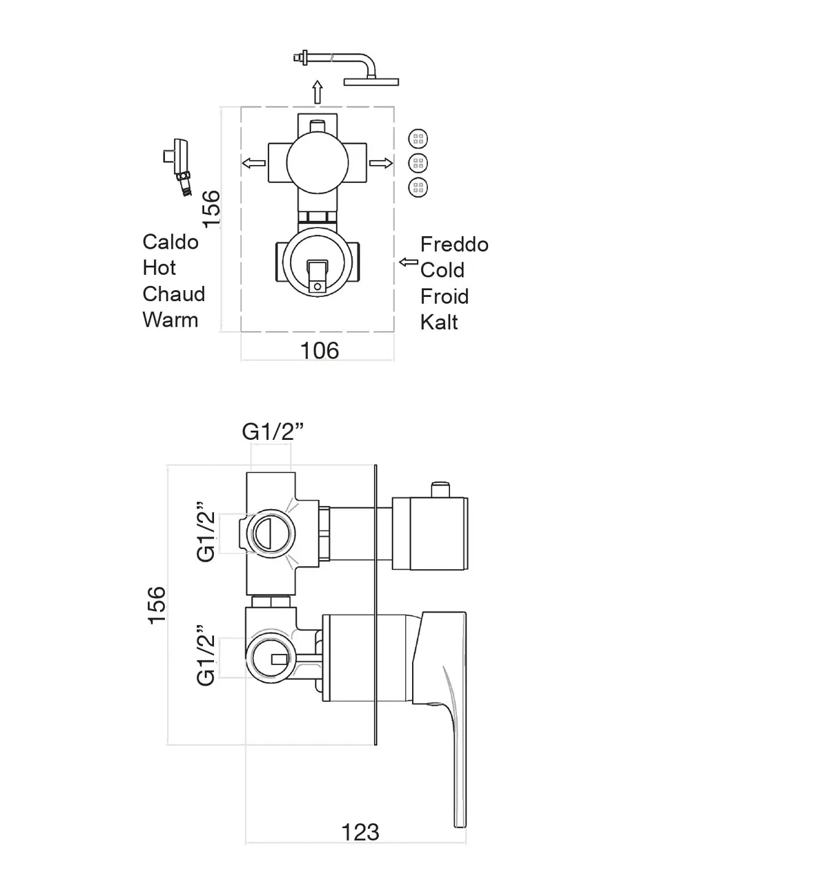 Товар: Смеситель для душа Fiore KERA 88CR7501, хром - фото 2 Смеситель для душа Fiore KERA 88CR7501, хром — фото 2, Смеситель для душа