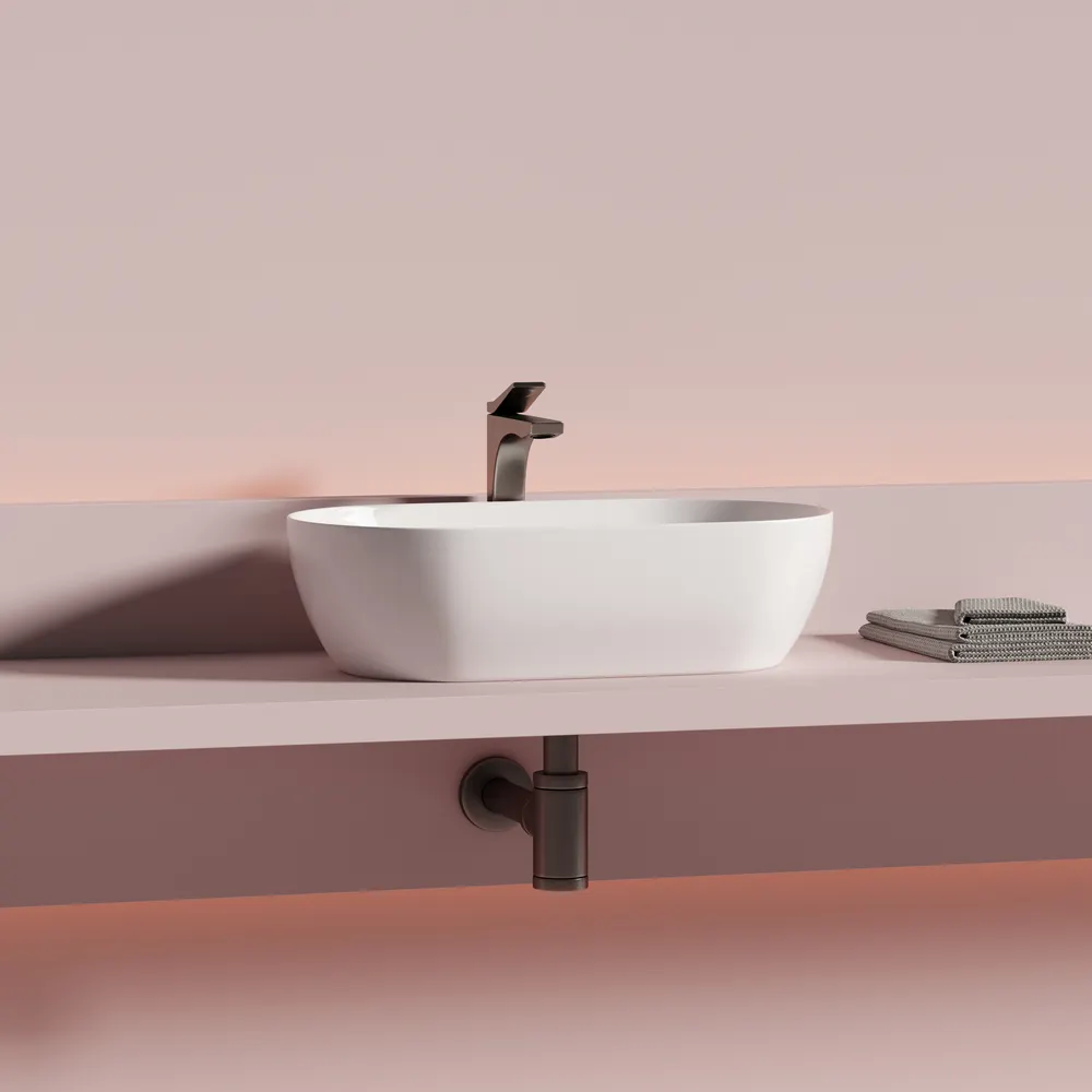 Раковина CERAMICANOVA Twist накладная овальной формы 500x300x140 белый CN12001 — фото 2, Раковины накладные