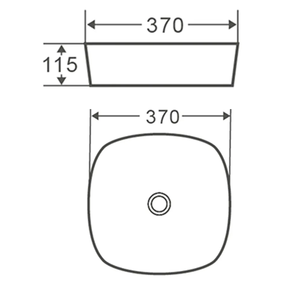 Раковина чаша Terminus Классик 02RN37x37x11W, белый — фото 2, Раковины накладные