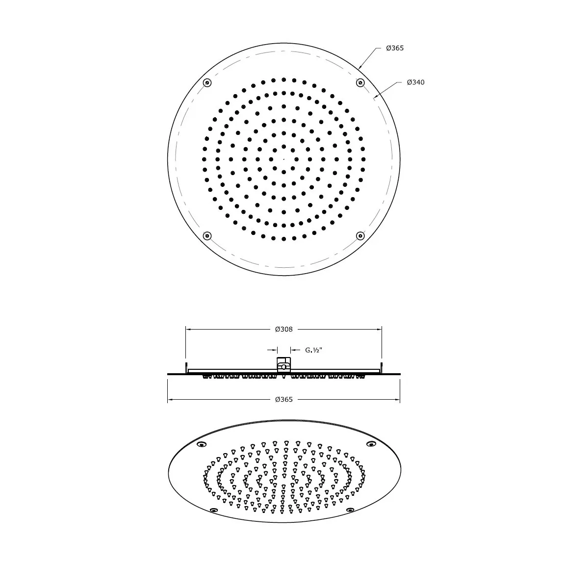 Верхний душ Graffio KINGS KI011IX, хром — фото 2, Верхние души