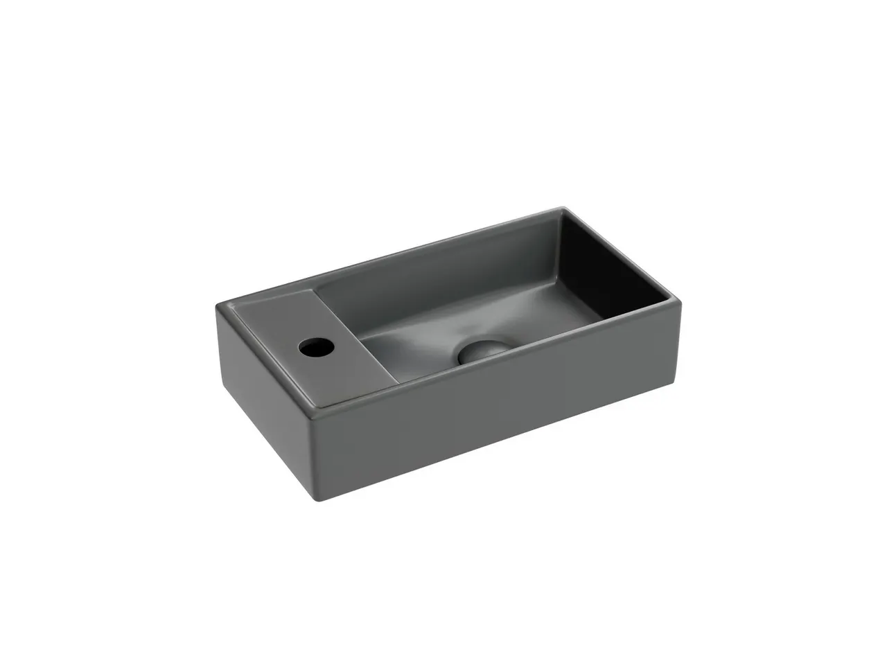 Товар: Раковина Ceramicanova Element 41 R CN6051RMDH Темный антрацит матовый - фото 1 Раковина Ceramicanova Element 41 R CN6051RMDH Темный антрацит матовый — фото 1, Мини-раковины