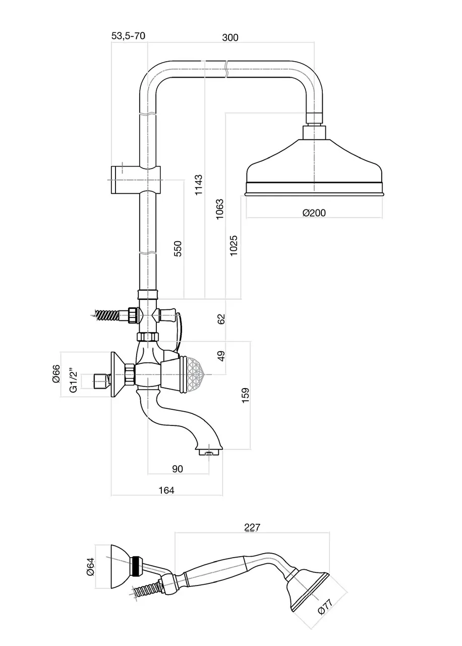Товар: Душевая система Fiore XT SKY (SWAROVSKI®) 17OO0615, золото - фото 2 Душевая система Fiore XT SKY (SWAROVSKI®) 17OO0615, золото — фото 2, Душевые системы