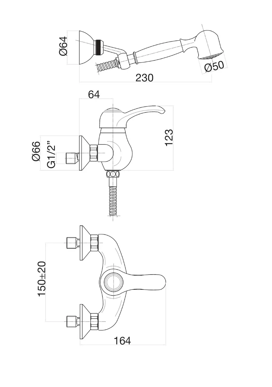 Товар: Смеситель для душа Fiore JAFAR 47CO5127, хром/золото - фото 2 Смеситель для душа Fiore JAFAR 47CO5127, хром/золото — фото 2, Смеситель для душа