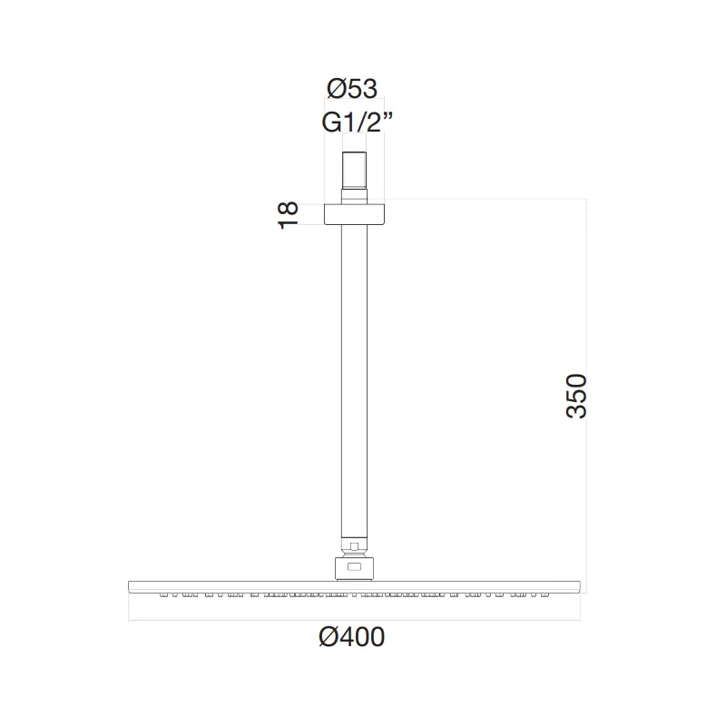 Верхний душ с кронштейном Fiore 30CR8645, хром — фото 2, Верхние души