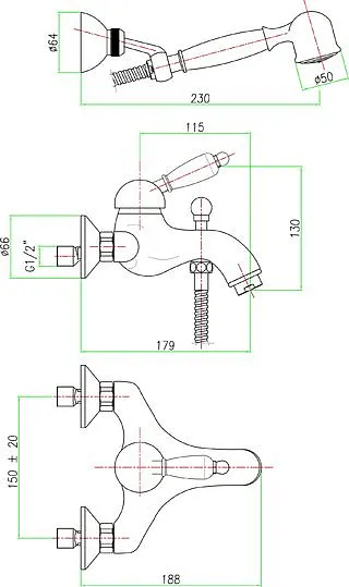 Товар: Смеситель для ванны Fiore Jafar 47OO5103, золото - фото 2 Смеситель для ванны Fiore Jafar 47OO5103, золото — фото 2, Смеситель для ванны