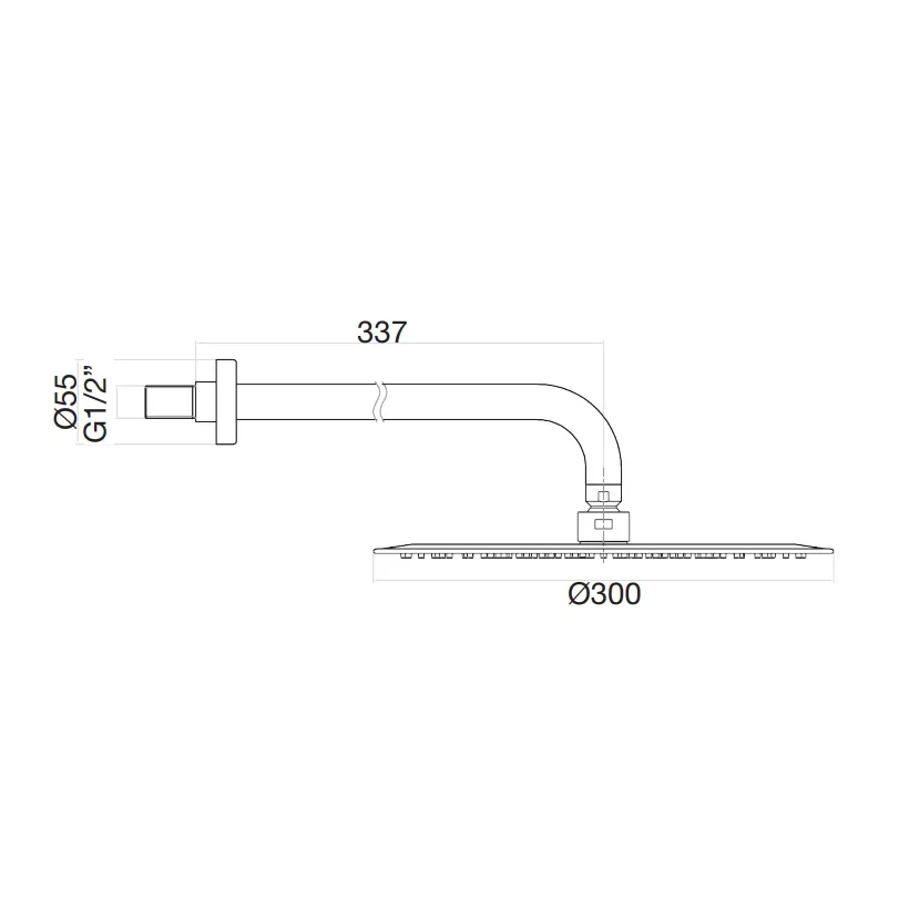 Товар: Верхний душ ультратонкий с кронштейном Fiore 30CR8631, хром - фото 2 Верхний душ ультратонкий с кронштейном Fiore 30CR8631, хром — фото 2, Верхние души