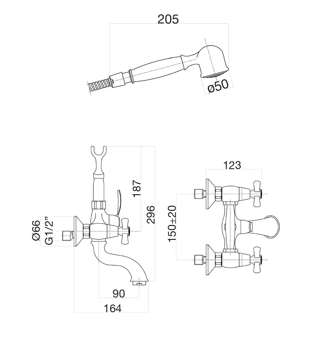Смеситель для ванны Fiore MARGOT 26CO0610, хром/золото — фото 2, Смеситель для ванны