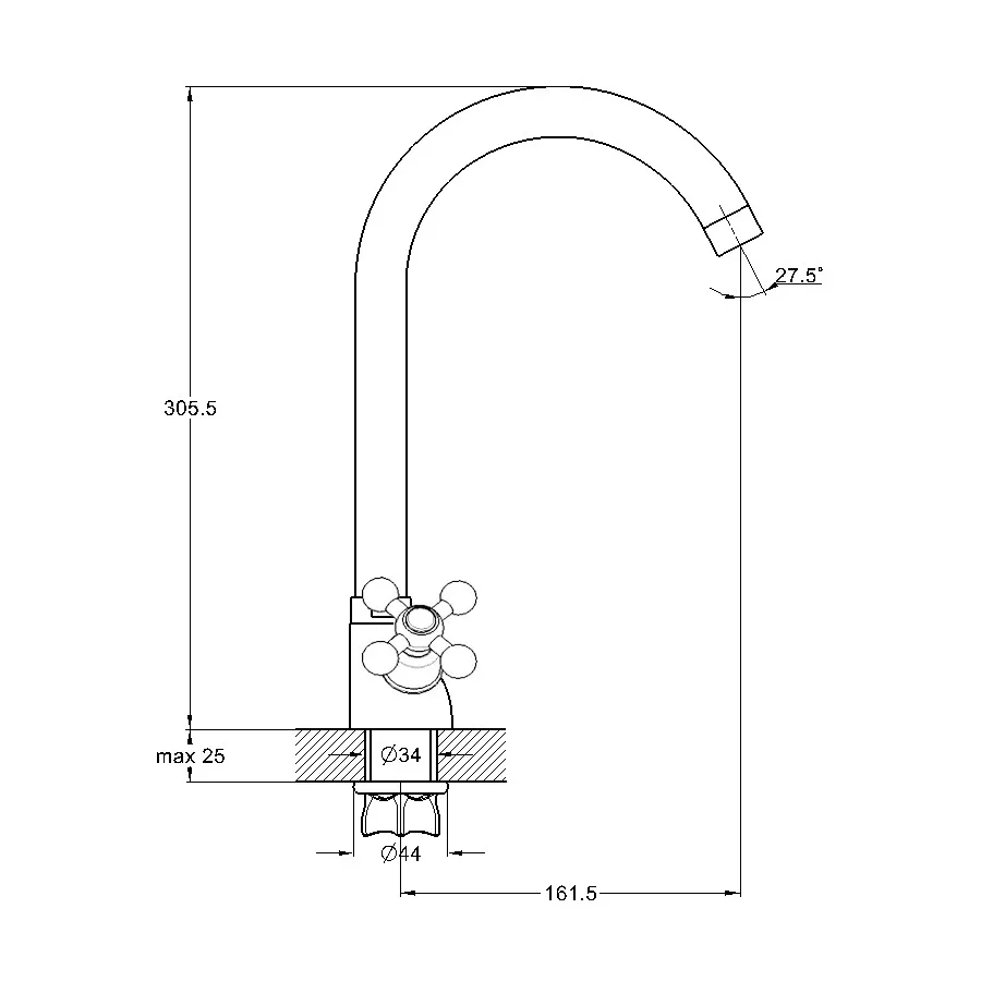 Товар: Смеситель для кухни G.Lauf QTZ4-A856, хром - фото 2 Смеситель для кухни G.Lauf QTZ4-A856, хром — фото 2, Смесители для кухни