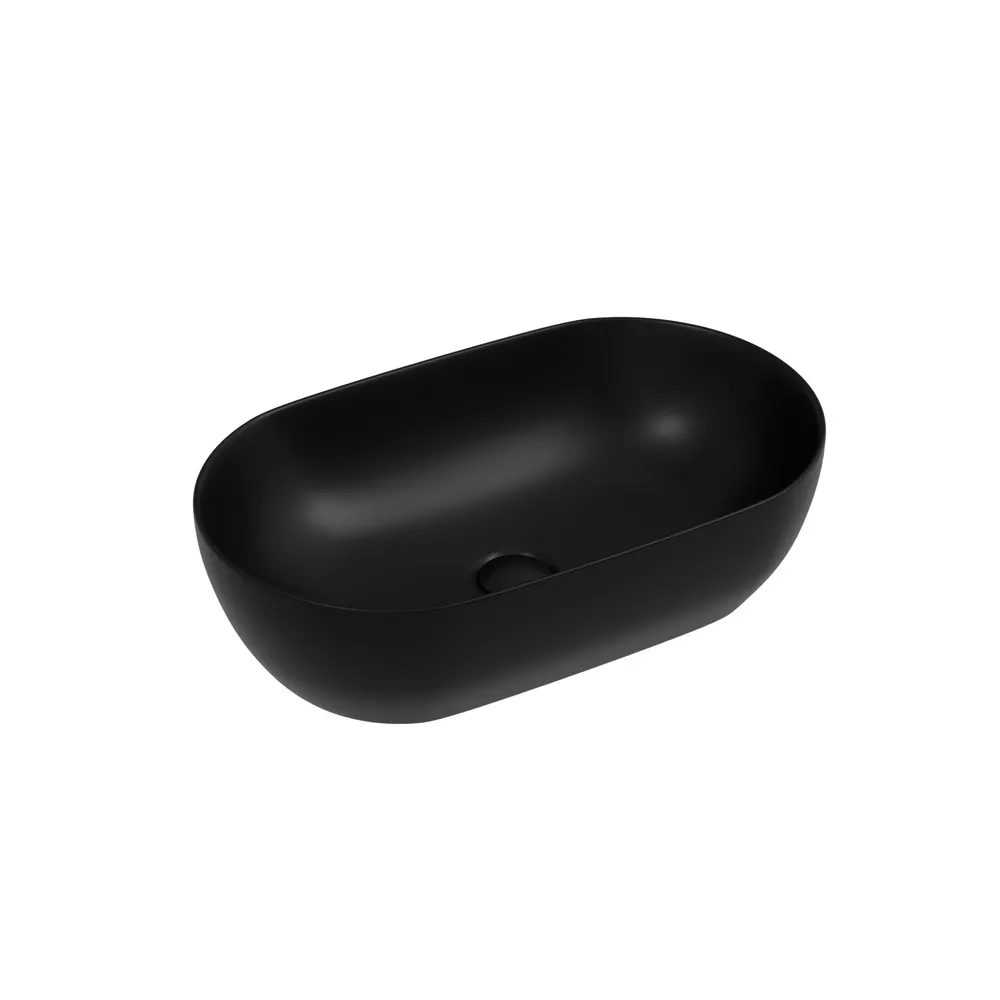Раковина CERAMICANOVA Twist накладная овальной формы 500x300x140 черный матовый CN12001MB — фото 1, Раковины накладные