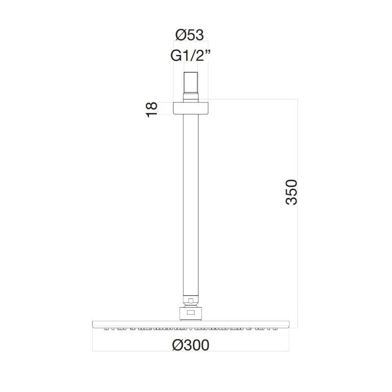Верхний душ с кронштейном Fiore 30CR8644, хром — фото 2, Верхние души