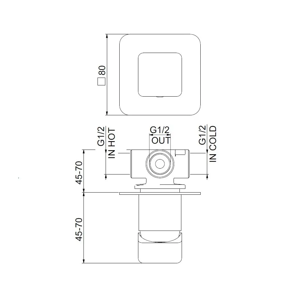 Товар: Смеситель для душа встраиваемый Webert ONE-X OX880101560, черный - фото 2 Смеситель для душа встраиваемый Webert ONE-X OX880101560, черный — фото 2, Смеситель для душа