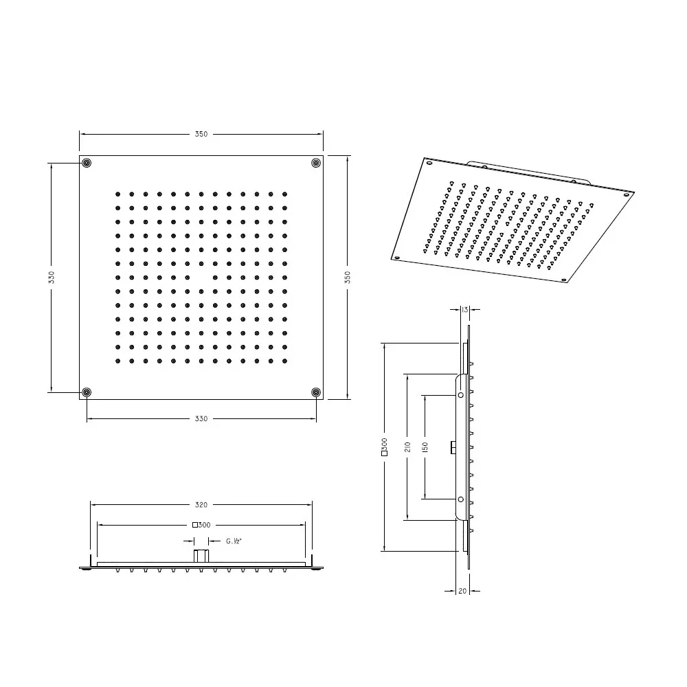 Товар: Верхний душ Graffio KINGS KI411NEO, черный - фото 2 Верхний душ Graffio KINGS KI411NEO, черный — фото 2, Верхние души