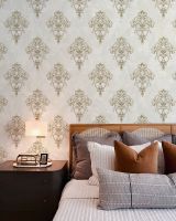 Обои Wiganford by Solo Lunman ER2704 Винил на флизелине (1,06*10,05) Бежевый/Золото, Дамаск/Мрамор — фото 2, Обои для стен