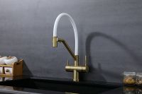 Смеситель для кухни Splenka S70.62.03 Золото матовое Белый — фото 40, Смесители для кухни