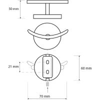 Двойной крючок Bemeta Nox 102406020 Черный матовый — фото 2, Крючки для полотенец