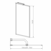 Шторка на ванну Vincea 70x140 VSB-41700CLG профиль Брашированное золото стекло прозрачное — фото 4, Неподвижные шторки для ванной