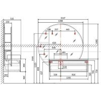 Тумба под раковину Jorno Solis New 120 SolN.01.120/P/W/JR подвесная Белая — фото 14, Тумбы под раковину