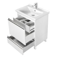 Тумба под раковину Aquaton Капри 60 1A230101KP010 подвесная Белая глянцевая — фото 5, Тумбы под раковину