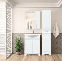 Зеркало со шкафом Style Line Олеандр 2 Люкс 55 ЛС-00000049 с подсветкой Белое — фото 11, Мебель для ванной