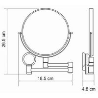 Косметическое зеркало WasserKRAFT K-1000 с увеличением Хром — фото 3, Косметические зеркала