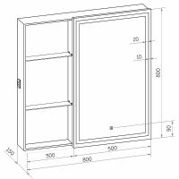 Зеркальный шкаф Континент Aperio LED 80 R МВК007 с подсветкой Белый — фото 13, Зеркальные шкафы в ванную