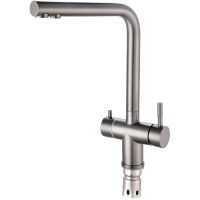 Смеситель для кухни Ростовская Мануфактура Сантехники SUS127PVD-017F-015 Нержавеющая сталь — фото 1, Смесители